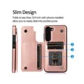 Miniatyrbild 5 av 7: Samsung A55 5G Stöttåligt Skal Korthållare 3-FACK Flippr - Roséguld