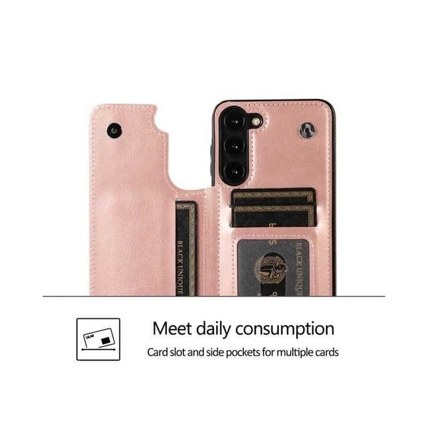 Samsung A55 5G Stöttåligt Skal Korthållare 3-FACK Flippr - Roséguld