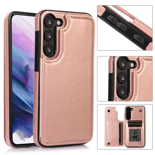 Samsung A55 5G Stöttåligt Skal Korthållare 3-FACK Flippr - Roséguld