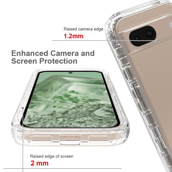 Google Pixel 8 Heltäckande Premium 3D Skal 3in1 ThreeSixty Clear