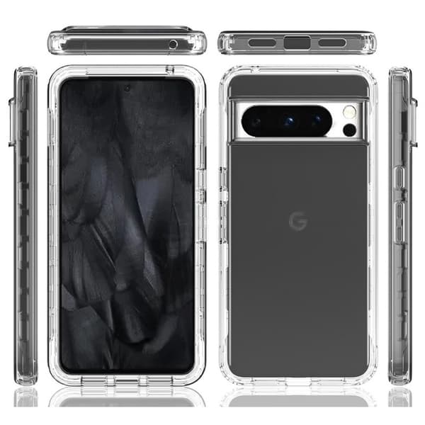 Google Pixel 8 Pro Heltäckande Premium 3D Skal 3in1 ThreeSixty Clear