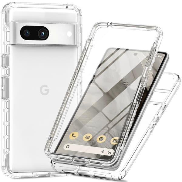 Google Pixel 8a Heltäckande Premium 3D Skal 3in1 ThreeSixty Clear