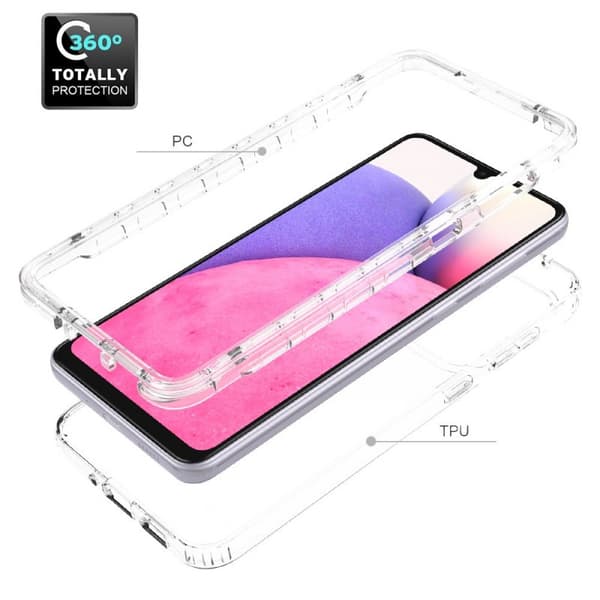 Samsung A23 4G / 5G Heltäckande Premium 3D Skal 3in1 ThreeSixty Clear