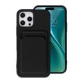 Miniatyrbild 1 av 4: iPhone 16 Pro Silikonskal med Korthållare – Svart