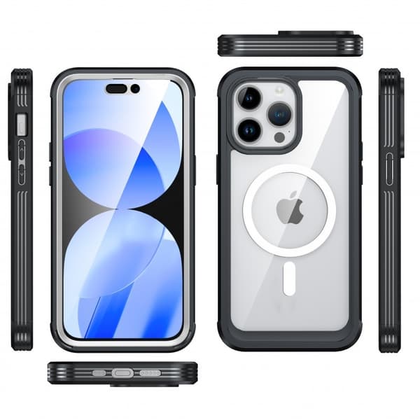 iPhone 15 Pro Max Heltäckande Magsafe Premium 3D Skal 3in1 ThreeSixty