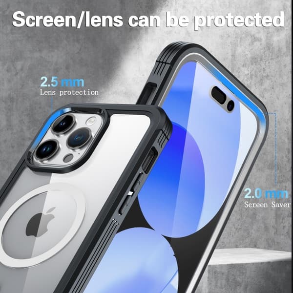 iPhone 15 Pro Max Heltäckande Magsafe Premium 3D Skal 3in1 ThreeSixty