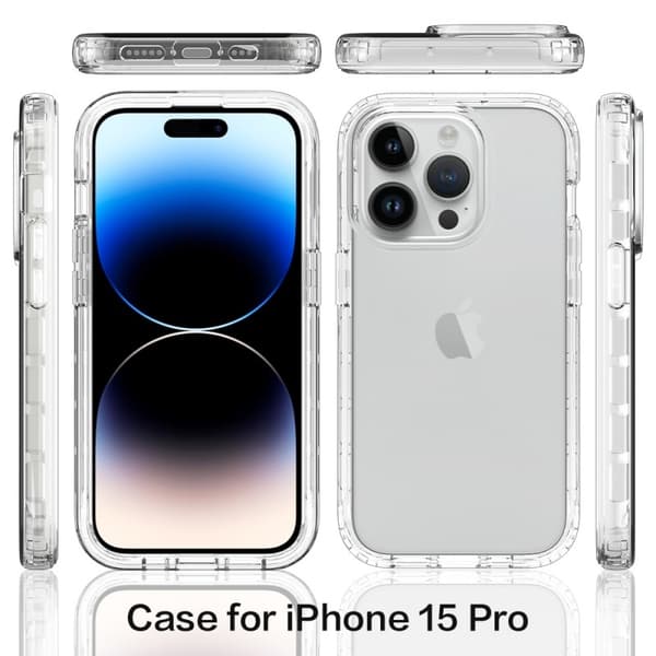 iPhone 15 Pro Heltäckande Premium 3D Skal 3in1 ThreeSixty Clear