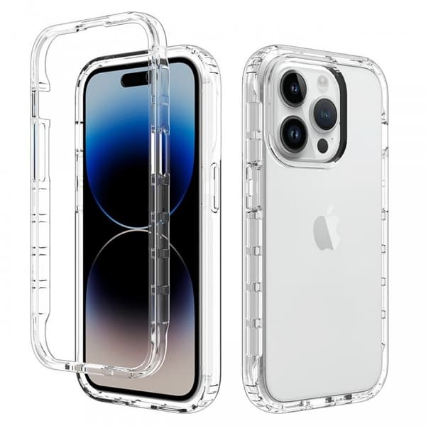 iPhone 15 Pro Heltäckande Premium 3D Skal 3in1 ThreeSixty Clear