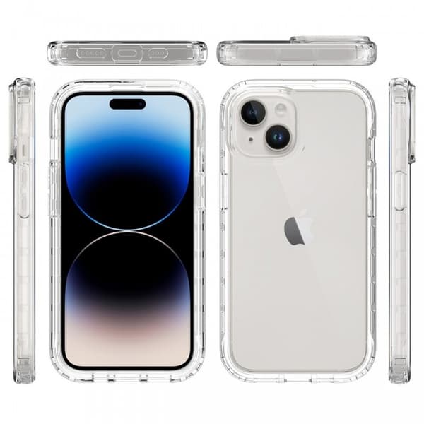 iPhone 15 Heltäckande Premium 3D Skal 3in1 ThreeSixty Clear
