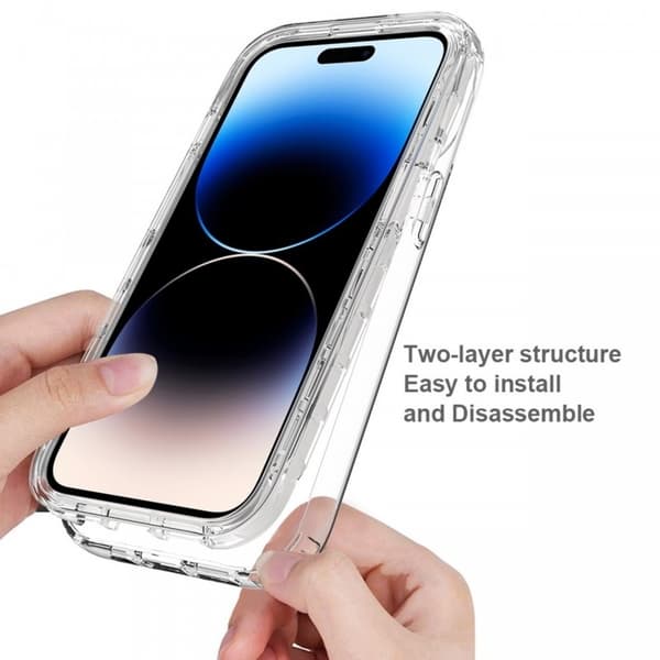 iPhone 15 Heltäckande Premium 3D Skal 3in1 ThreeSixty Clear