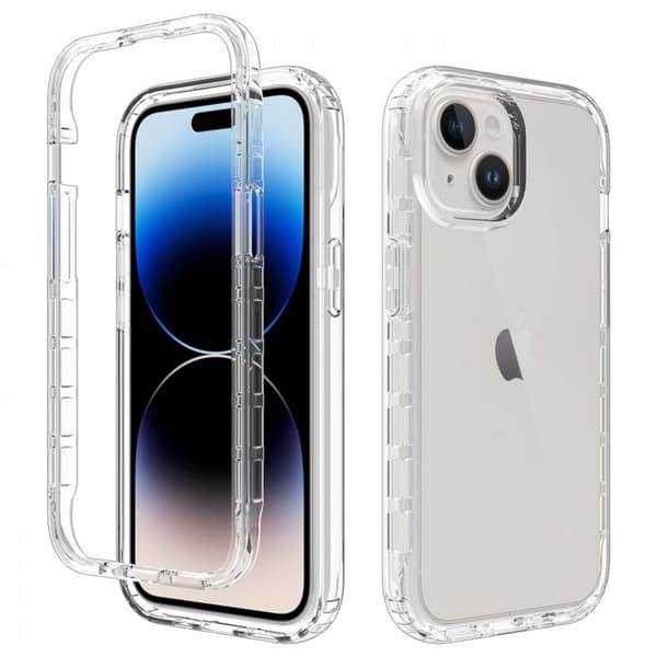 iPhone 15 Heltäckande Premium 3D Skal 3in1 ThreeSixty Clear