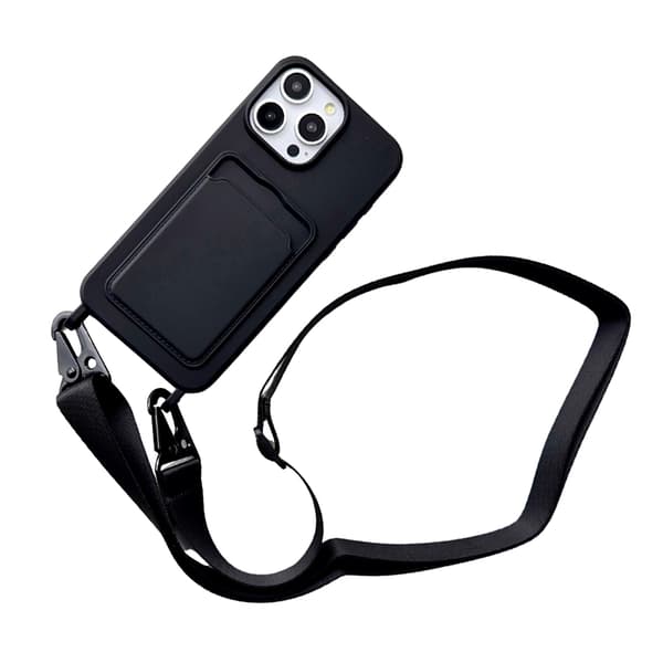 INF Skyddande iPhone 16-serie telefonskal med korthållare och handledsrem iPhone 16 Pro