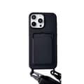 Miniatyrbild 1 av 5: INF Skyddande iPhone 16-serie telefonskal med korthållare och handledsrem iPhone 16 Pro