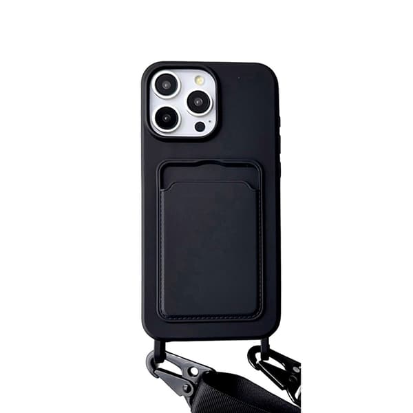 INF Skyddande iPhone 16-serie telefonskal med korthållare och handledsrem iPhone 16 Pro