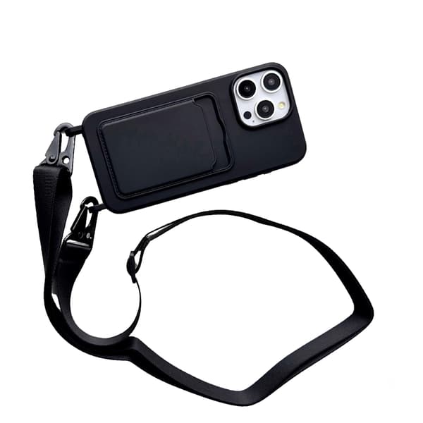 INF Skyddande iPhone 16-serie telefonskal med korthållare och handledsrem iPhone 16 Pro