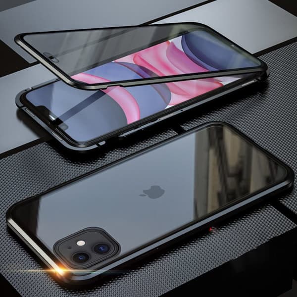 INF Magnetisk cover til iPhone, dobbeltsidet hærdet glasdæksel iPhone 16