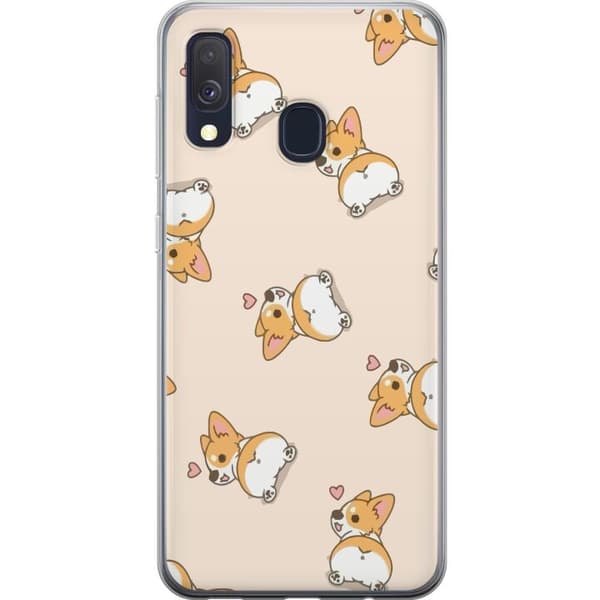 Samsung Galaxy A40 Gjennomsiktig deksel Søt Hund