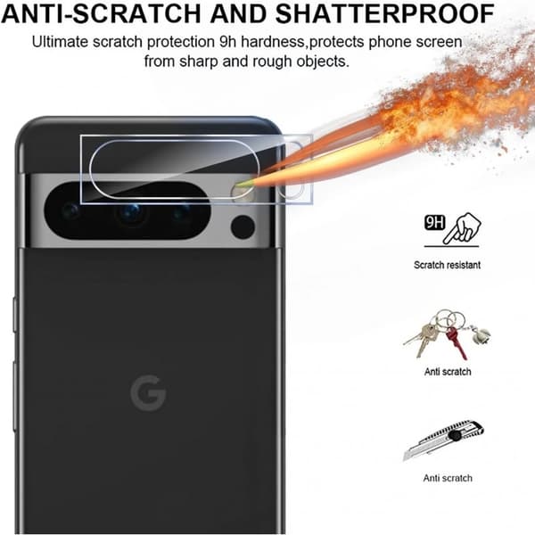 Google Pixel 9 / 9 Pro Kamera Linsskydd Härdat Glas