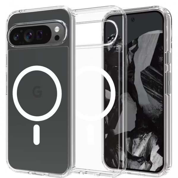 Google Pixel 9 / 9 Pro Transparent Stötdämpande Skal MagSafe-Kompatibelt