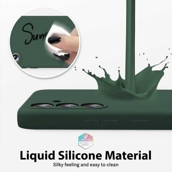 Samsung A54 5G Gummibelagd Mattgrönt Skal Kameraskydd Liquid - Grön