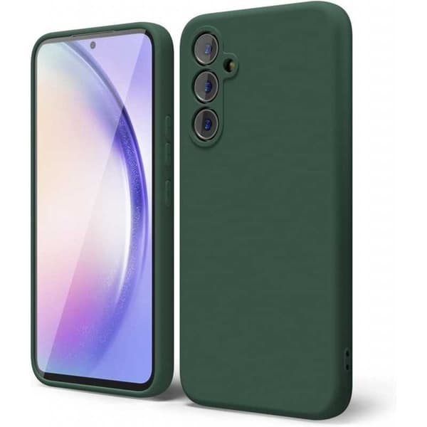 Samsung A54 5G Gummibelagd Mattgrönt Skal Kameraskydd Liquid - Grön