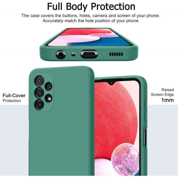 Samsung A33 5G Gummibelagd Mattgrönt Skal Kameraskydd Liquid - Grön