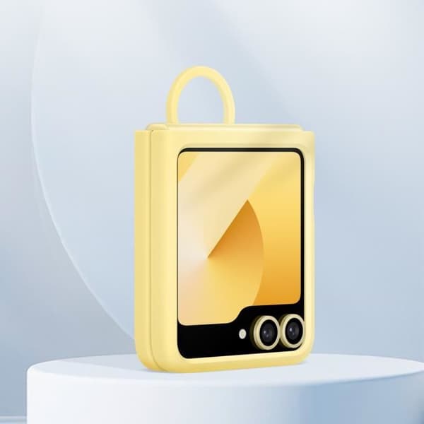 Originalfodral till Samsung Galaxy Z Flip 6 med tunn silikonring Samsung Gul