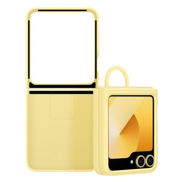Originalfodral till Samsung Galaxy Z Flip 6 med tunn silikonring Samsung Gul
