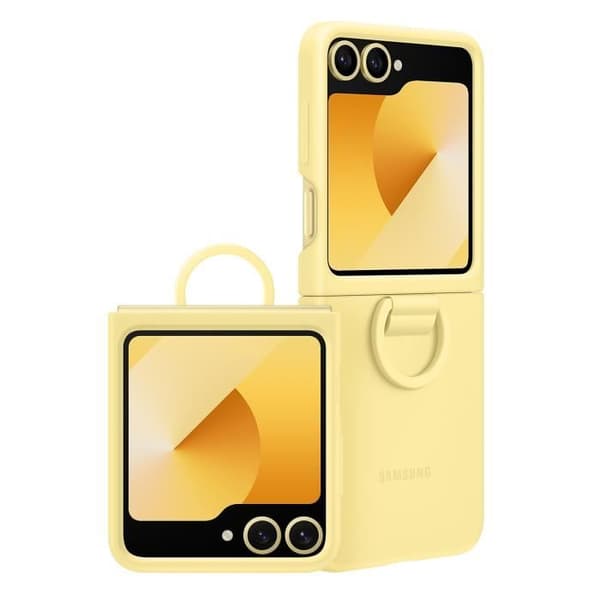 Originalfodral till Samsung Galaxy Z Flip 6 med tunn silikonring Samsung Gul
