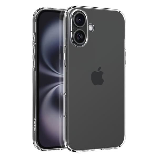 Silikonfodral till iPhone 16 Stötsäker Slim Design Qi-kompatibel Spigen SGP Transparent