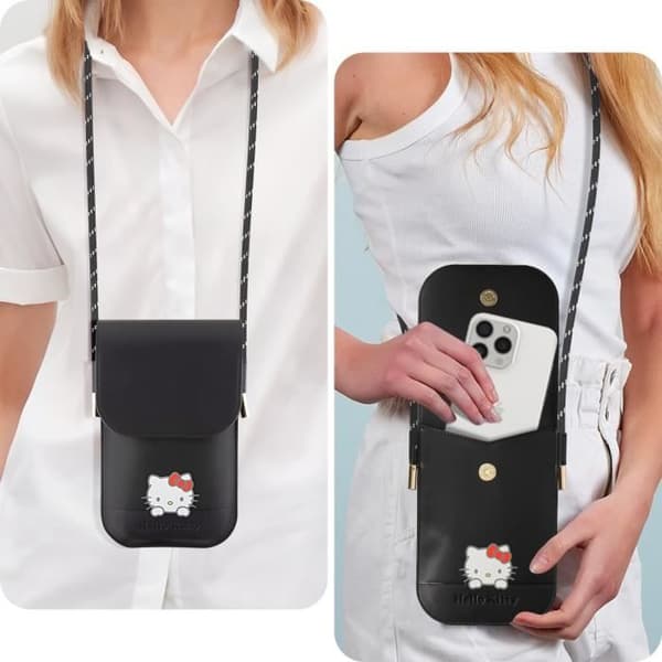 Telefonskydd - HELLO KITTY - Strumpa - Flätad Nylon - 60 cm - Kompatibel med smartphones upp till 14 cm