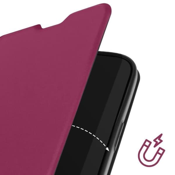Fodral till iPhone 16 - AVIZAR - Soft touch - Korthållare - Videostöd - Burgundy