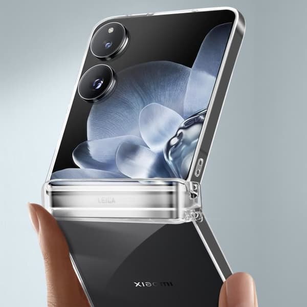 Fodral för Xiaomi Mix Flip Hard Synlig designskydd Gångjärn Transparent