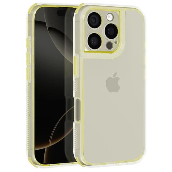 Skal till iPhone 16 Pro Max - AVIZAR - Gul förstärkta stötfångarhörn
