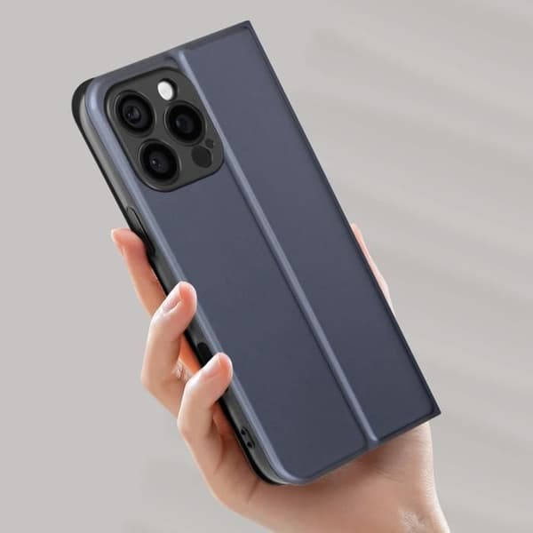 Fodral till iPhone 16 Pro Max - AVIZAR - Soft touch - Korthållare - Videostöd - Night Blue