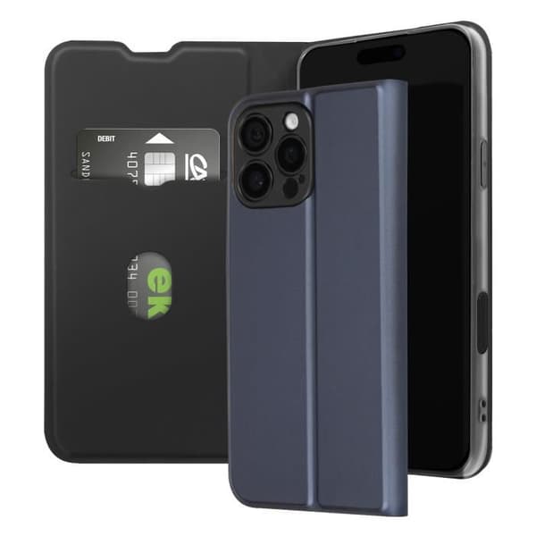 Fodral till iPhone 16 Pro Max - AVIZAR - Soft touch - Korthållare - Videostöd - Night Blue