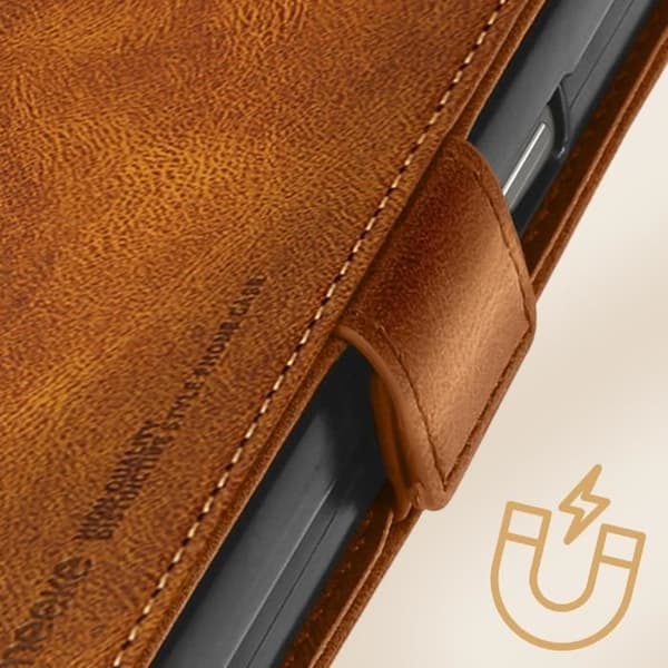 Coque - Samsung - Galaxy Z Fold 5 - Vintage - Anti RFID - Syntetiskt läder ljusbrun