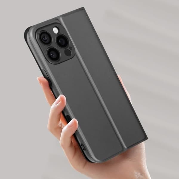 Fodral till iPhone 16 Pro Max - AVIZAR - Soft touch - Korthållare - Videostöd - Svart