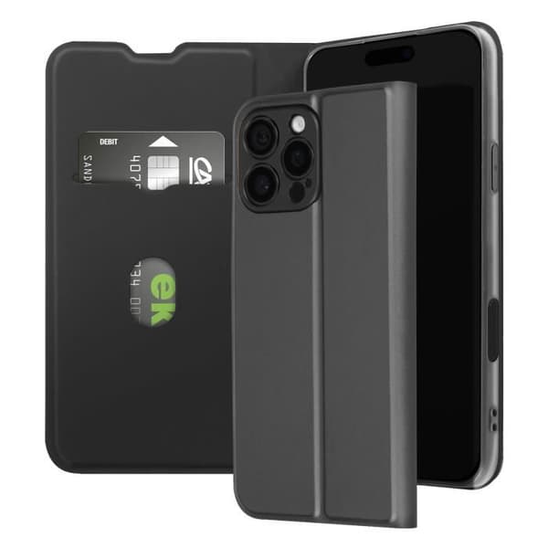 Fodral till iPhone 16 Pro Max - AVIZAR - Soft touch - Korthållare - Videostöd - Svart