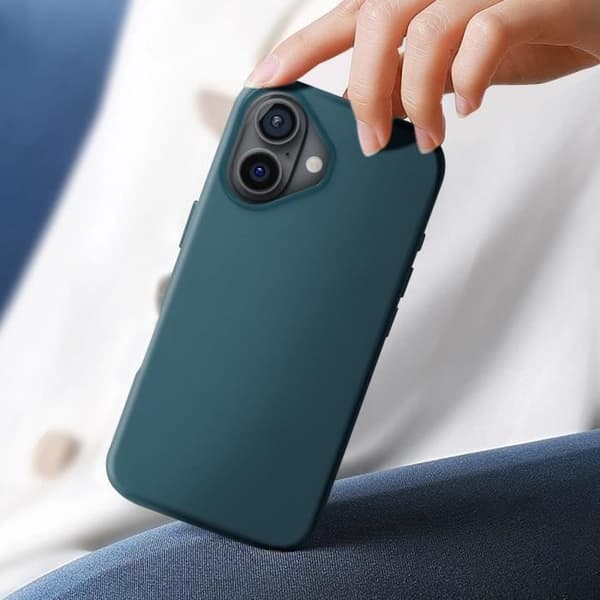 MagSafe Fodral till iPhone 16 i högkvalitativt veganskt läder i Duck Blue