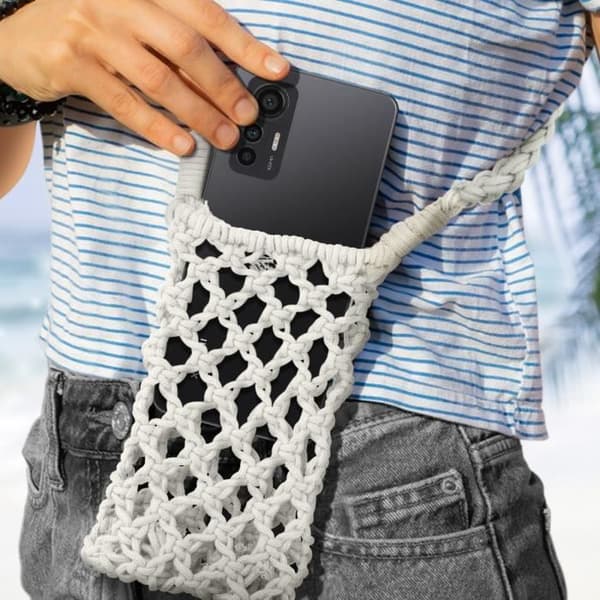 Etui för strumpor - TressBag - Vit - Flätad krok - Mjuk - Kompatibel med alla smartphones