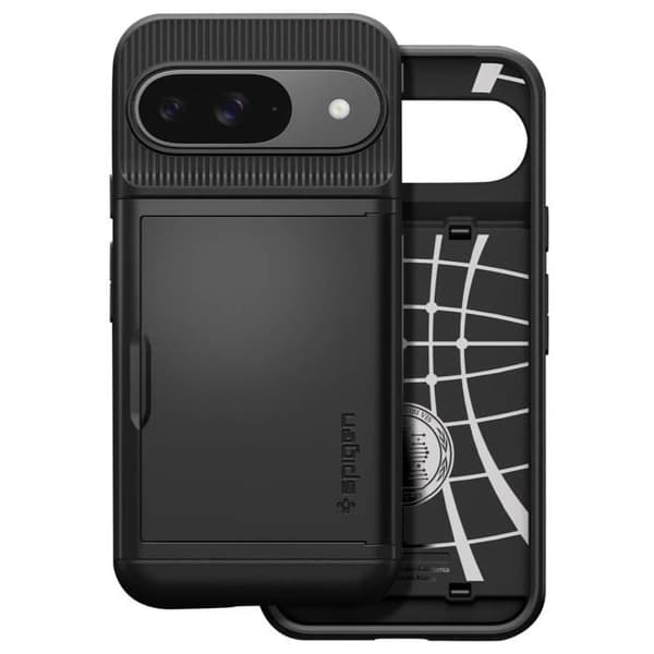 Korthållarfodral - SPIGEN - Google Pixel 9/9 Pro - Stötsäker - Smal design - Svart