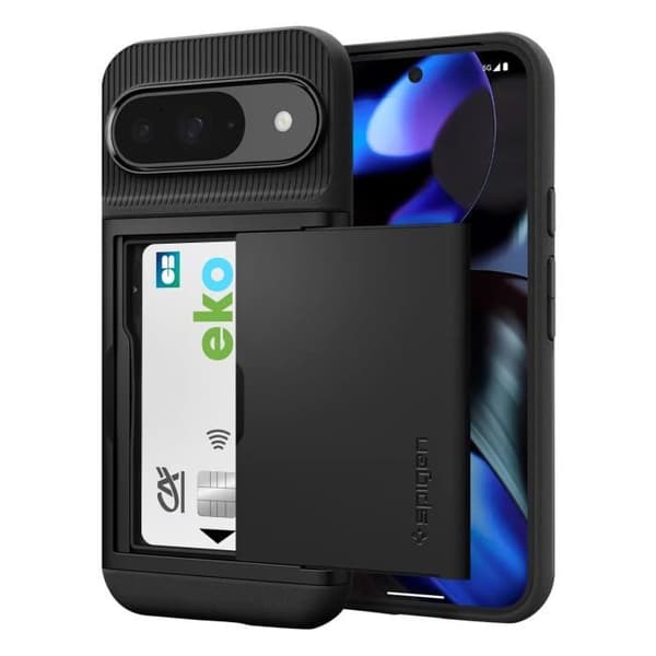 Korthållarfodral - SPIGEN - Google Pixel 9/9 Pro - Stötsäker - Smal design - Svart
