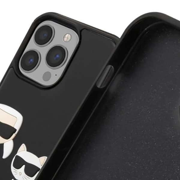 Skal till iPhone 13 Pro Max - KARL LAGERFELD - Bi-material - Upphöjda kanter - Svart