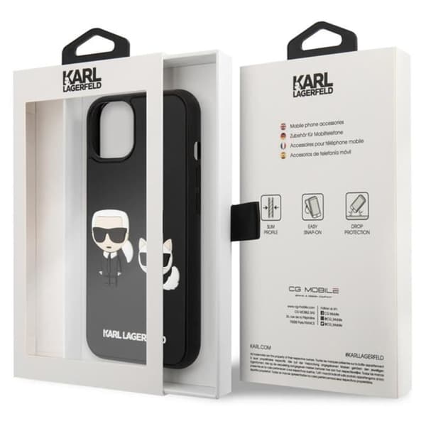 Skal till iPhone 13 Pro Max - KARL LAGERFELD - Bi-material - Upphöjda kanter - Svart