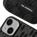 Miniatyrbild 4 av 4: Fodral till iPhone 14 - KARL LAGERFELD - Saffiano Läderfinish - Art Deco-tryck - Svart
