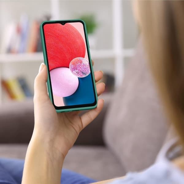 Samsung A32 5G Gummibelagd Mattgrönt Skal Kameraskydd Liquid - Grön