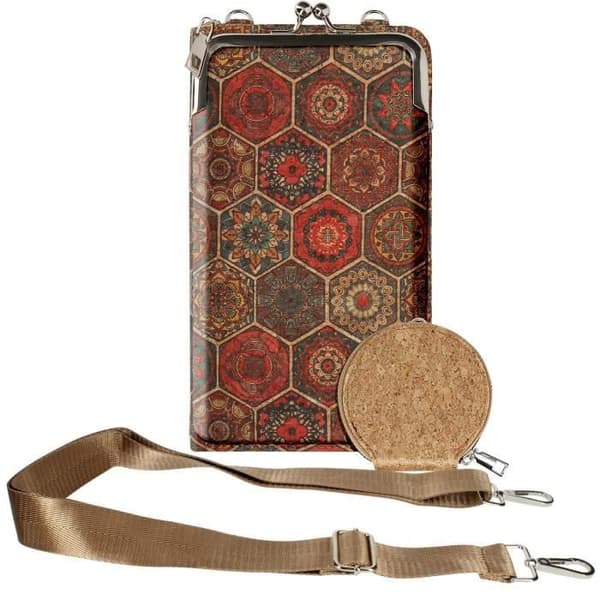 Cork Sock Case Double Pocket Sexkantigt Mönster Flerfärgad