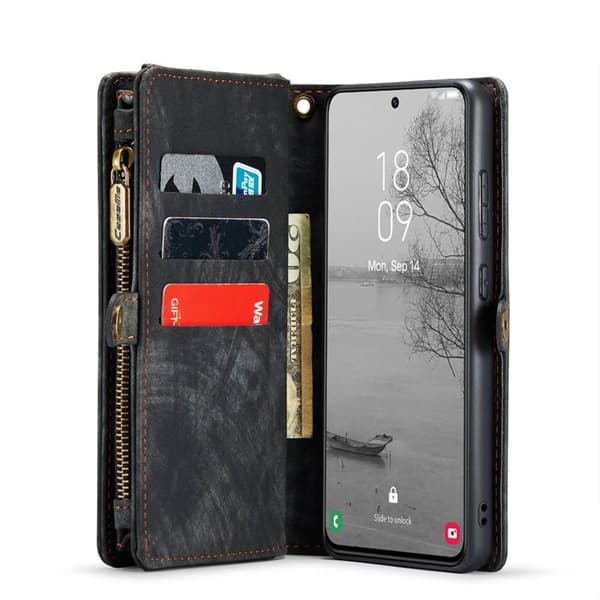 CaseMe mobilcover 008 8-kort Samsung Galaxy S24 FE - Sort/grå