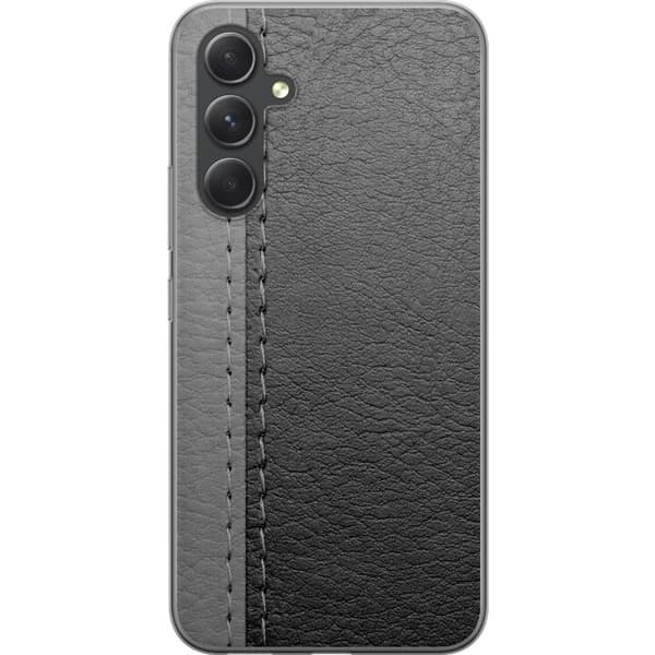 Samsung Galaxy S24 FE Gennemsigtig cover Sort & Grå Læder